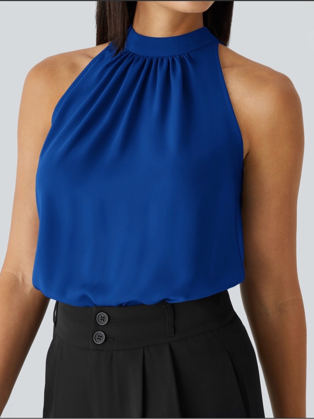 HALARA Cobalt Blue High Neck Sleeveless Camisole